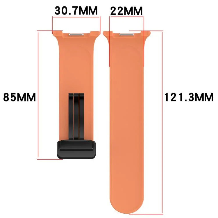 xDfind Fold Black Buckle Magnetic Silicone Watch Band, For Samsung Galaxy Watch8 / Watch8 Classic