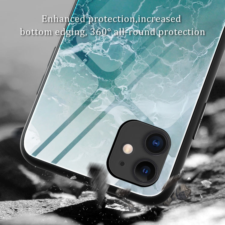 Marble Pattern Glass Protective Case, For iPhone 12 mini, For iPhone 12 Pro Max, For iPhone 11 Pro, For iPhone SE 2022 / SE 2020 / 8 / 7, For iPhone X