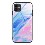 Marble Pattern Glass Protective Case, For iPhone 12 mini, For iPhone 12 Pro Max, For iPhone 11 Pro, For iPhone SE 2022 / SE 2020 / 8 / 7, For iPhone X