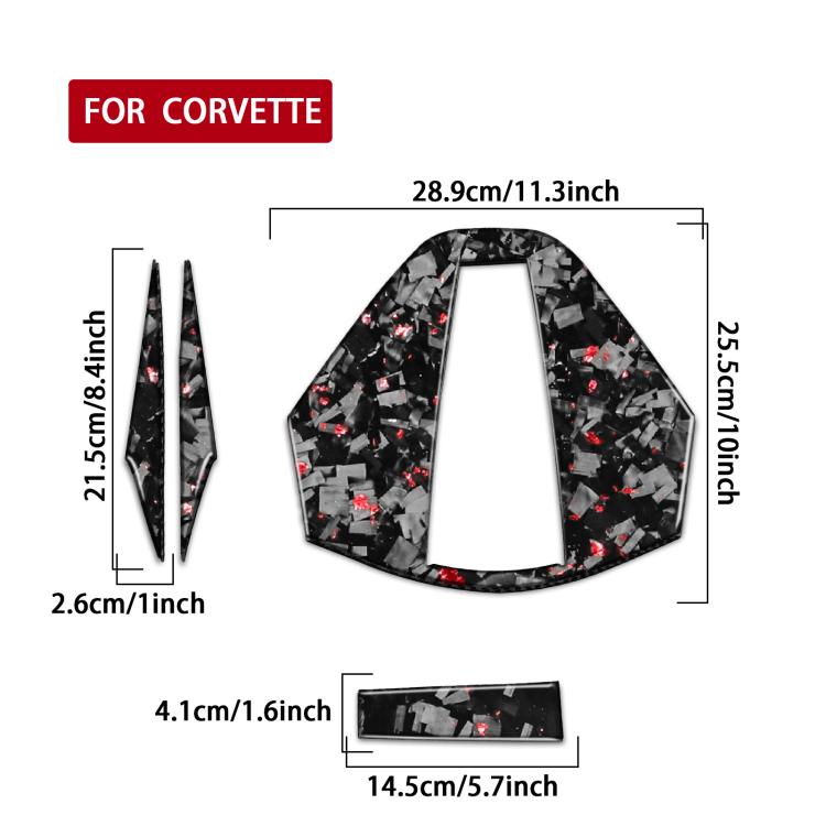 4pcs/Set Forged Gold Foil Carbon Fiber Car Rear Roof Camera Decorative Sticker for Chevrolet Corvette C8 2020-, Left and Right Driver, Rear Roof Camera