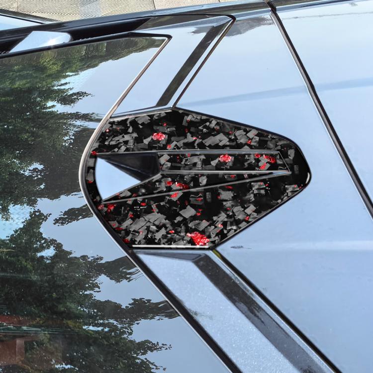 4pcs/Set Forged Gold Foil Carbon Fiber Car Rear Roof Camera Decorative Sticker for Chevrolet Corvette C8 2020-, Left and Right Driver, Rear Roof Camera