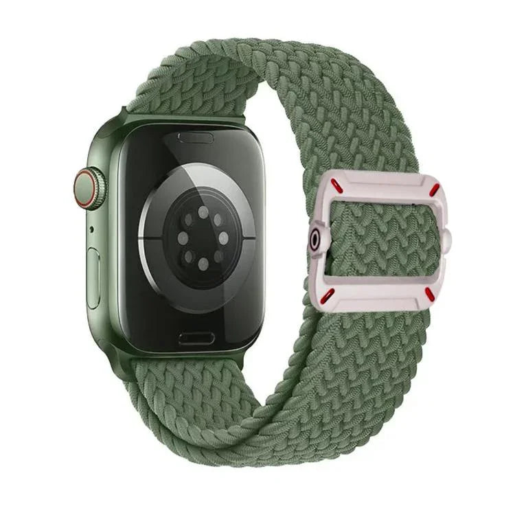 Double Loop Mechanical Buckle Nylon Braid Watch Band, For Apple Watch 46mm / 49mm / 45mm / 44mm