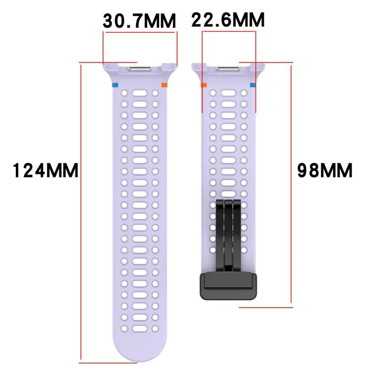xDfind Magnetic Black Buckle Silicone Watch Band, For Samsung Galaxy Watch8 / Watch8 Classic