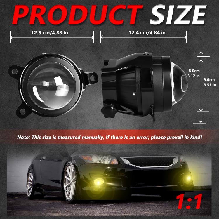 T11 2pcs/Pack 55W 3 inch High Power Dual Lens Fog Light, Low Holder for LADA Priora 2007-2013, High Holder for LADA VAZ 2170 / 2171 / 2072, Left and Right Oblique Angle for LADA 2190 / 2192