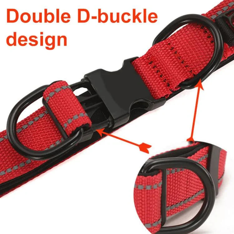 Pet Reflective Collar Nylon Black Buckle, S, M, L, Nylon Collar, S, Nylon Collar, M, Nylon Collar, L