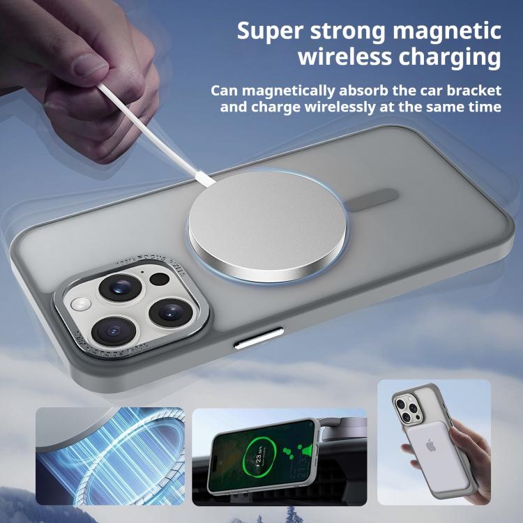 Kalebol Metal Lens Frame MagSafe Frosted PC Phone Case, For iPhone 17 Pro Max, For iPhone 17 Pro, For iPhone 17, For iPhone Air, For iPhone 16 Pro Max