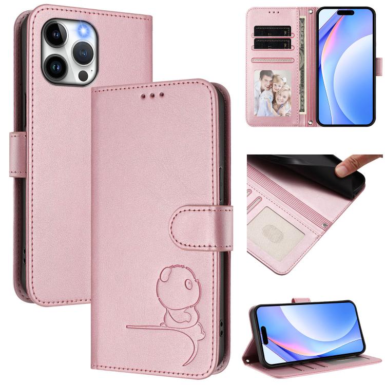 Litter Panda Embossing RFID Leather Phone Case with Lanyard, For iPhone 14 Pro Max, For iPhone SE 2022 / 2020 / 8 / 7, For iPhone 13 Pro Max, For iPhone 13 Pro, For iPhone 13 mini, For iPhone 12 / 12 Pro, For iPhone 12 Pro Max, For iPhone 12 mini