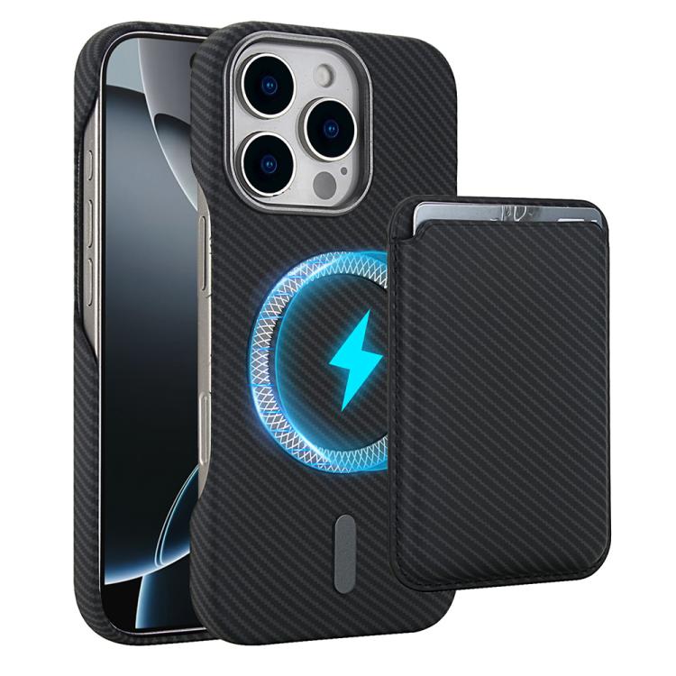 Carbon Fiber MagSafe Magnetic Card Holder Phone Case, For iPhone 17 Pro Max, For iPhone 17 Pro, For iPhone 17, For iPhone Air, For iPhone 16 Pro Max, iPhone 16 Pro, For iPhone 16 Plus, For iPhone 16, For iPhone 15 Pro Max