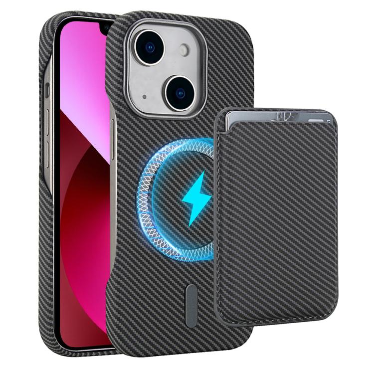 Carbon Fiber MagSafe Magnetic Card Holder Phone Case, For iPhone 13, For iPhone 12, For iPhone 12 Pro Max, For iPhone 12 Pro
