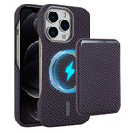 Carbon Fiber MagSafe Magnetic Card Holder Phone Case, For iPhone 13, For iPhone 12, For iPhone 12 Pro Max, For iPhone 12 Pro