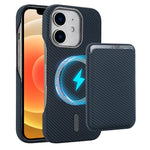 Carbon Fiber MagSafe Magnetic Card Holder Phone Case, For iPhone 13, For iPhone 12, For iPhone 12 Pro Max, For iPhone 12 Pro