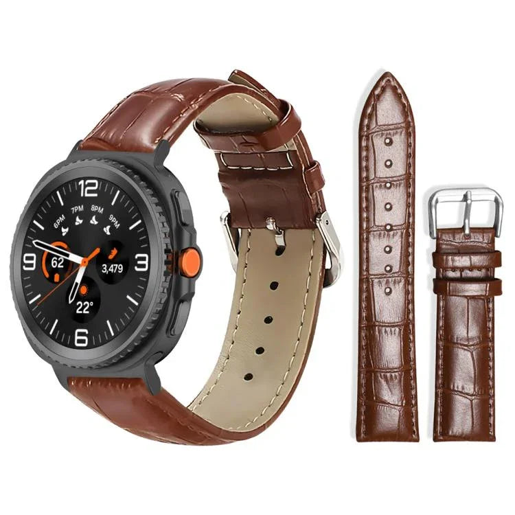 xDfind Bamboo Texture Pin Buckle Leather Watch Band, For Samsung Galaxy Watch Ultra / Ultra 2025 22mm, For Samsung Galaxy Watch8 / Wacth8 Classic 22mm, For Samsung Galaxy Watch7 / FE / 6 / 5 / 4 20mm, For Samsung Galaxy Fit3 SM-R390 20mm