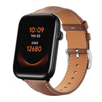 xDfind Flat Head Black Shark Fine Grain Leather Watch Band, 20mm For Ticwatch GTH / E3 / E / 2, 22mm For Ticwatch Pro X / Pro3 / Pro / GTX / E2