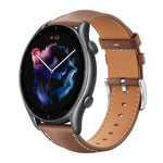 xDfind Flat Head Black Shark Fine Grain Leather Watch Band, 22mm For Amazfit GTR 4/3/3 Pro/Bip6/Bip5, 20mm For Amazfit GTS4 mini/GTS3/2/2E