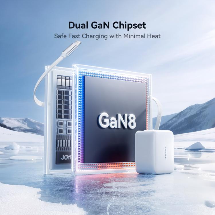 JOYROOM JR-TCL06 67W USB-C / Type-C Port GaN Fast Charger with Retractable Cable, UK Plug