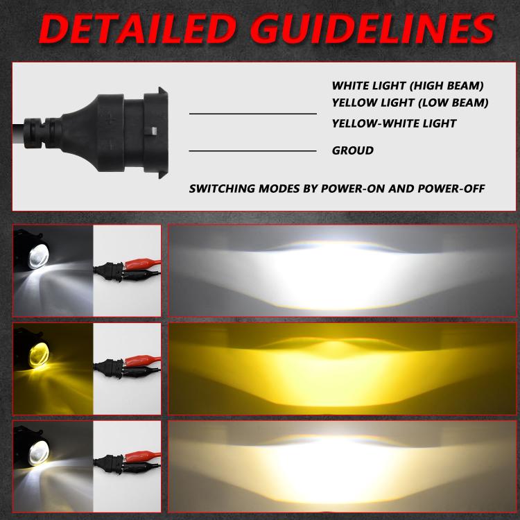 T09 2pcs/Pack 55W 3 inch High Power Dual Lens Fog Light, T09 Four-corner Universal, T09 Oblique Universal