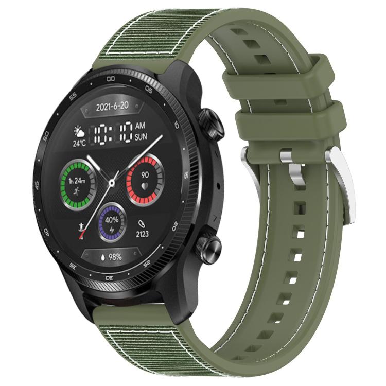 xDfind Hybrid Nylon Braid Silicone Watch Band, 20mm For Ticwatch GTH / E3 / E / 2, 22mm For Ticwatch Pro X / Pro 3 / Pro