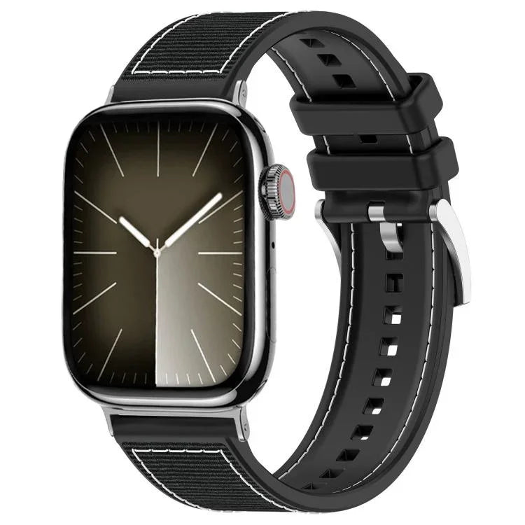 xDfind Hybrid Nylon Braid Silicone Watch Band, For Apple Watch 42 / 44 / 45 / 46 / 49mm 22mm, For Apple Watch 38 / 40 / 41 / S10 42mm 20mm