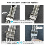 Seven Beads Buckle Stainless Steel Watch Band, For Samsung Galaxy Watch 7 / 6 / 5 / 4
