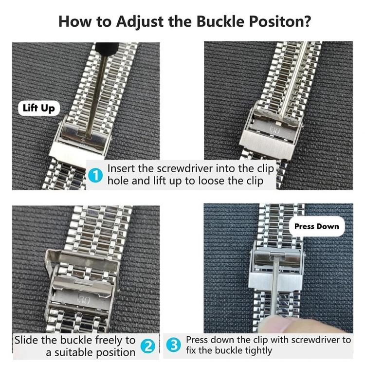 Seven Beads Buckle Stainless Steel Watch Band, For Samsung Galaxy Watch 7 / 6 / 5 / 4