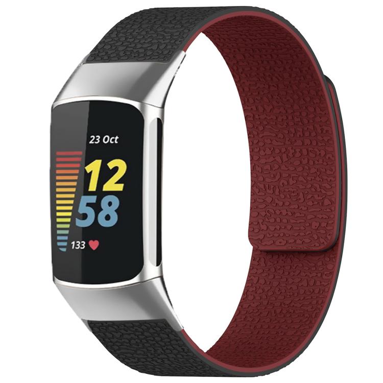 xDfind Litchi Texture Magnetic Silicone Watch Band, For Fitbit Charge 5 / Charge 6, For Fitbit Versa 4/Versa3/Sense2/Sense, For Fitbit Luxe / Special Edition, For Fitbit Inspire 2 / Ace 3, For Fitbit Charge 4 / Charge 3