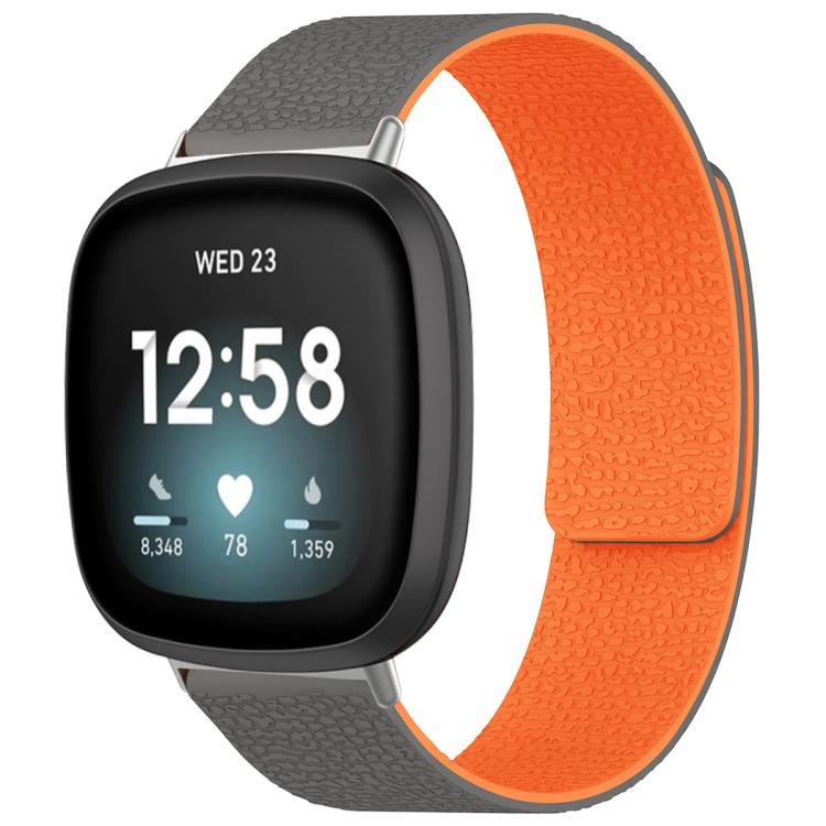 xDfind Litchi Texture Magnetic Silicone Watch Band, For Fitbit Charge 5 / Charge 6, For Fitbit Versa 4/Versa3/Sense2/Sense, For Fitbit Luxe / Special Edition, For Fitbit Inspire 2 / Ace 3, For Fitbit Charge 4 / Charge 3