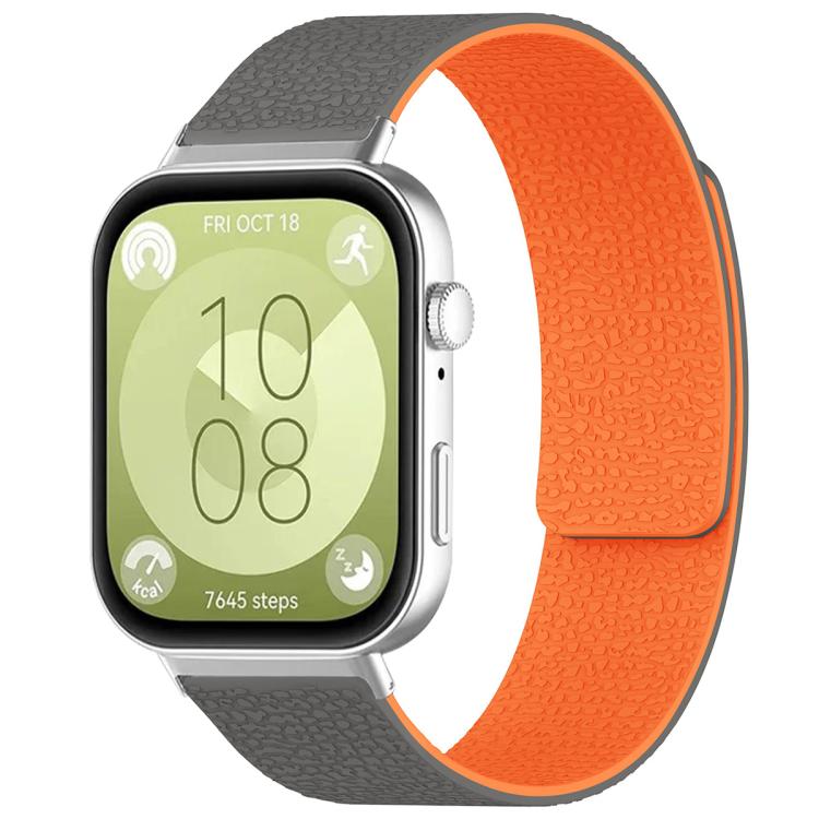xDfind Litchi Texture Magnetic Silicone Watch Band, For Huawei Watch Fit4 / Fit4 Pro / Fit3, For Huawei Band 10 / 9 / 8