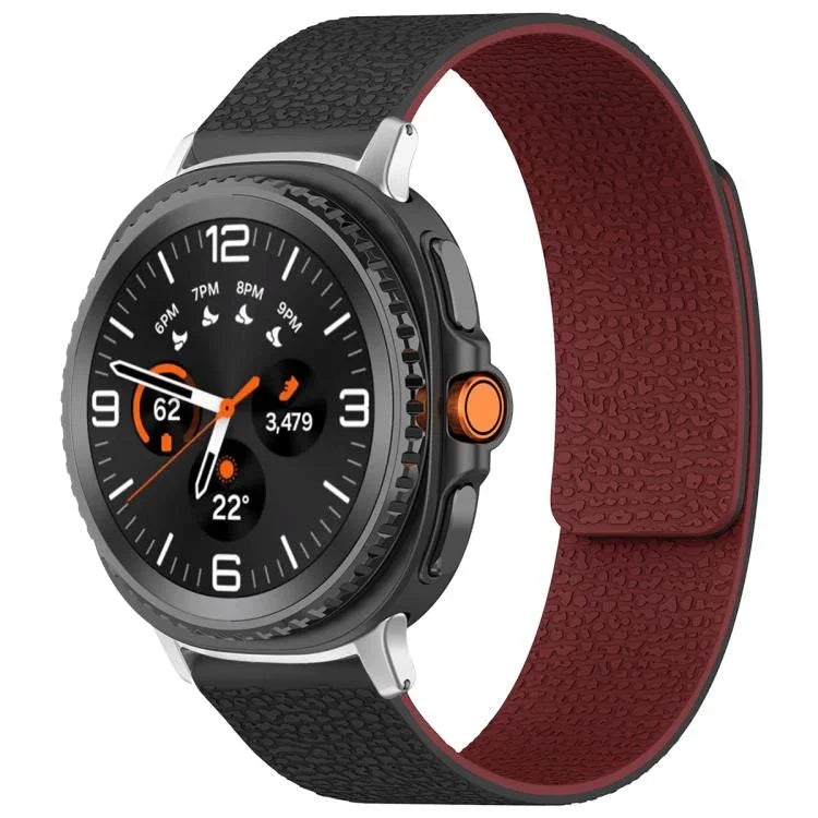 xDfind Litchi Texture Magnetic Silicone Watch Band, For Samsung Galaxy Watch Ultra/Ultra 2025, For Samsung Galaxy Watch8 / 8 Classic, For Samsung Galaxy Watch 7 / 6 / 5 / FE, For Samsung Galaxy Fit3 SM-R390