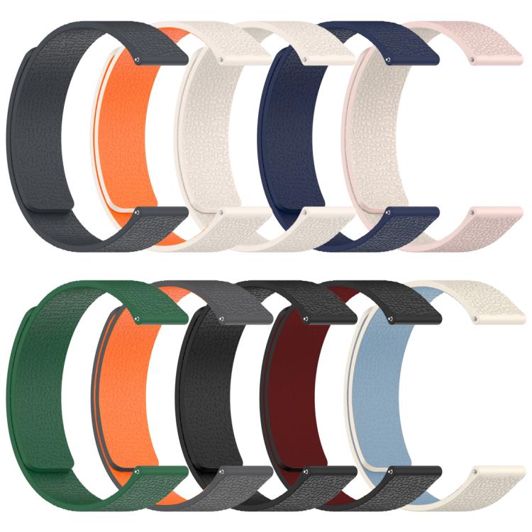 xDfind Litchi Texture Magnetic Silicone Watch Band, For Garmin Forerunner 35/30/35J 20mm