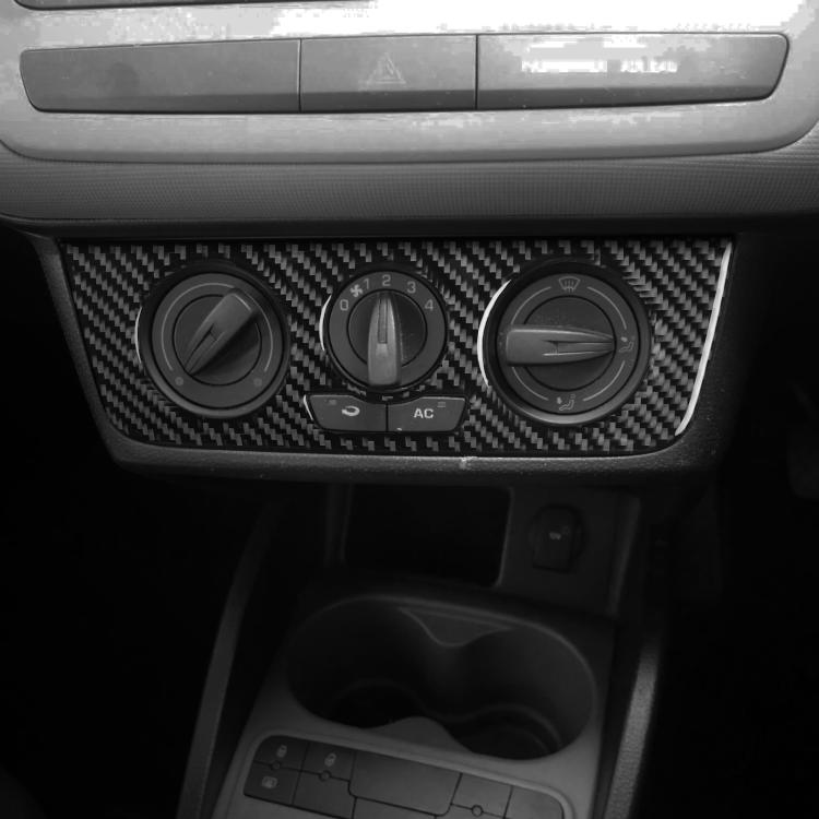 Carbon Fiber Car Air Conditioner Switch Panel A Decorative Sticker for SEAT Ibiza 2009-2014, Left and Right Driver, Air Conditioner Switch Panel A