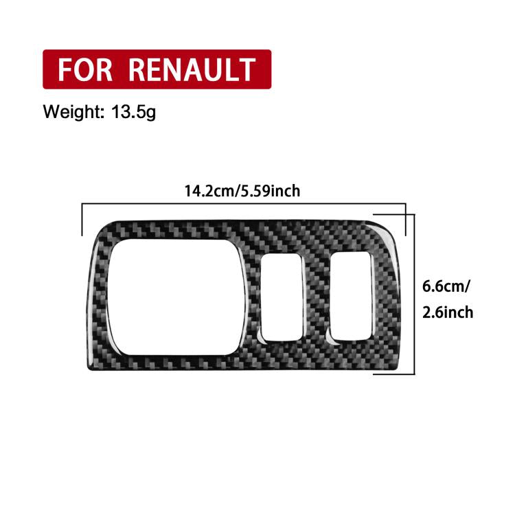 Carbon Fiber Car Headlight Button Frame Decorative Sticker for Renault Fluence 2009-2017 / Megane 2008-2016, Left and Right Driver, Headlight Button Frame