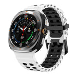 xDfind Black Buckle Ocean Two Color Dual-row Hole Silicone Watch Band, For Samsung Galaxy Watch Ultra 47mm / Ultra 2025, For Samsung Galaxy Watch8 / 8 Classic