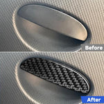 Carbon Fiber Car Passenger Seat Storage Box Handle Decorative Sticker for SEAT Leon 2005-2012, Left and Right Driver, Passenger Seat Storage Box Handle