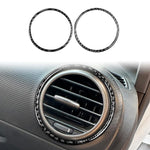 2pcs/Set Carbon Fiber Car AC Two Sides Air Outlet Decorative Sticker for SEAT Leon 2005-2012, Left and Right Driver, AC Two Sides Air Outle