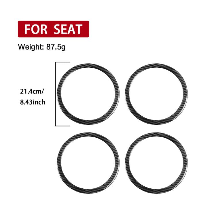4pcs/Set Carbon Fiber Car Door Horn Ring Decorative Sticker for SEAT Leon 2005-2012, Left and Right Driver, Door Horn Ring
