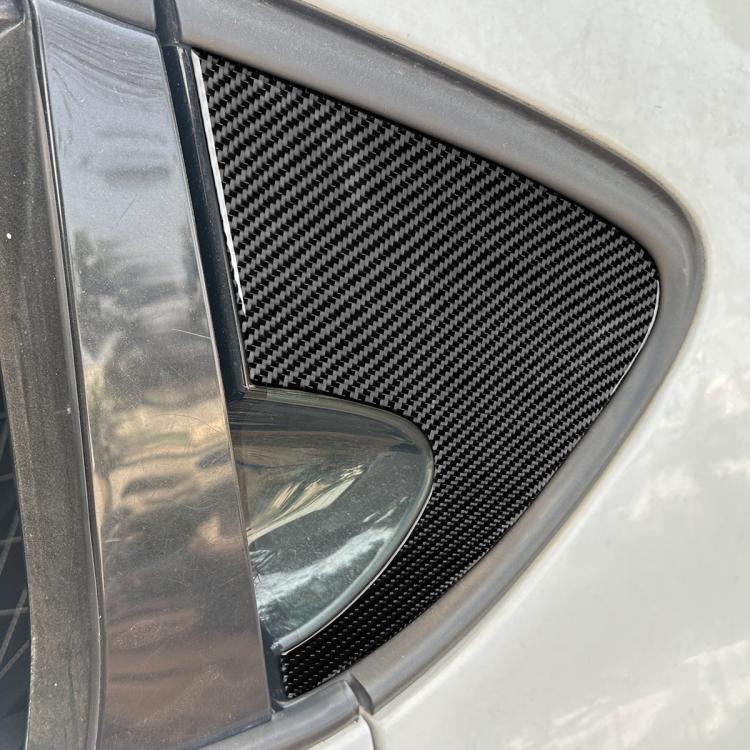 2pcs/Set Carbon Fiber Car Rear Triangle Window Decorative Sticker for SEAT Leon 2005-2012, Left and Right Driver, Rear Triangle Window