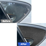 2pcs/Set Carbon Fiber Car Rear Triangle Window Decorative Sticker for SEAT Leon 2005-2012, Left and Right Driver, Rear Triangle Window