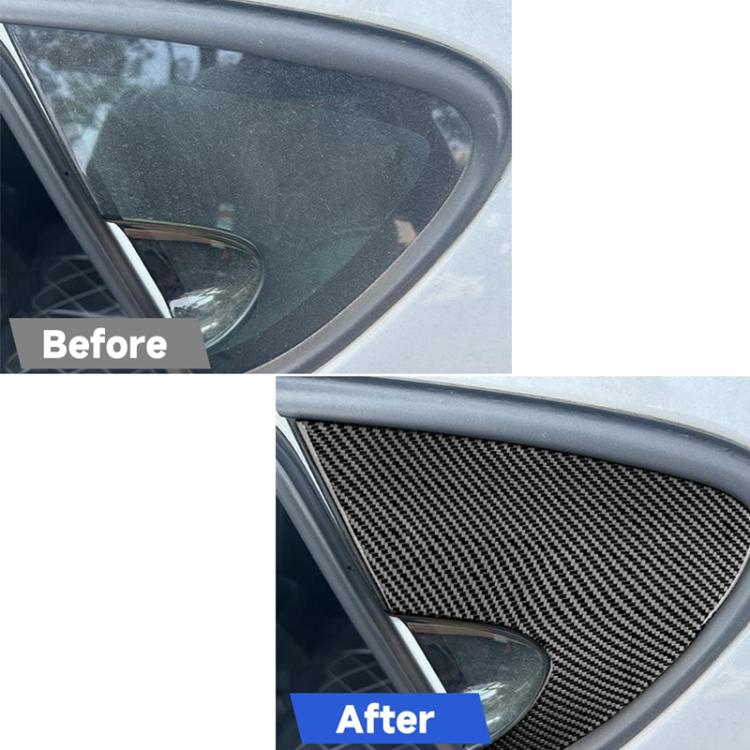 2pcs/Set Carbon Fiber Car Rear Triangle Window Decorative Sticker for SEAT Leon 2005-2012, Left and Right Driver, Rear Triangle Window