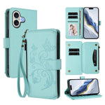 Butterfly Love Flower Multi-card Zipper Wallet Leather Phone Case, For iPhone 17e / 16e, For iPhone 17 Pro Max, For iPhone 17 Pro, For iPhone 17, For iPhone Air, For iPhone 16 Pro Max