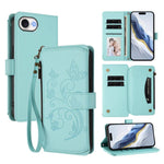 Butterfly Love Flower Multi-card Zipper Wallet Leather Phone Case, For iPhone 17e / 16e, For iPhone 17 Pro Max, For iPhone 17 Pro, For iPhone 17, For iPhone Air, For iPhone 16 Pro Max