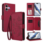 Butterfly Love Flower Multi-card Zipper Wallet Leather Phone Case, For iPhone 16 Pro, For iPhone 16 Plus, For iPhone 16, For iPhone 15 Pro Max, For iPhone 15 Pro, For iPhone 15 Plus