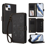 Butterfly Love Flower Multi-card Zipper Wallet Leather Phone Case, For iPhone 15, For iPhone 14 Plus, For iPhone 14 / 13, For iPhone 14 Pro, For iPhone 14 Pro Max, For iPhone 7 / 8 / SE 2022