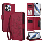 Butterfly Love Flower Multi-card Zipper Wallet Leather Phone Case, For iPhone 15, For iPhone 14 Plus, For iPhone 14 / 13, For iPhone 14 Pro, For iPhone 14 Pro Max, For iPhone 7 / 8 / SE 2022