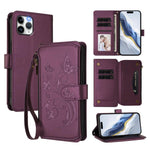 Butterfly Love Flower Multi-card Zipper Wallet Leather Phone Case, For iPhone 11 Pro Max, For iPhone 11, For iPhone 11 Pro, For iPhone X / XS, For iPhone XR, For iPhone XS Max