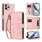 Butterfly Love Flower Multi-card Zipper Wallet Leather Phone Case, For iPhone 11 Pro Max, For iPhone 11, For iPhone 11 Pro, For iPhone X / XS, For iPhone XR, For iPhone XS Max