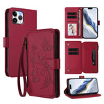 Butterfly Love Flower Multi-card Zipper Wallet Leather Phone Case, For iPhone 11 Pro Max, For iPhone 11, For iPhone 11 Pro, For iPhone X / XS, For iPhone XR, For iPhone XS Max