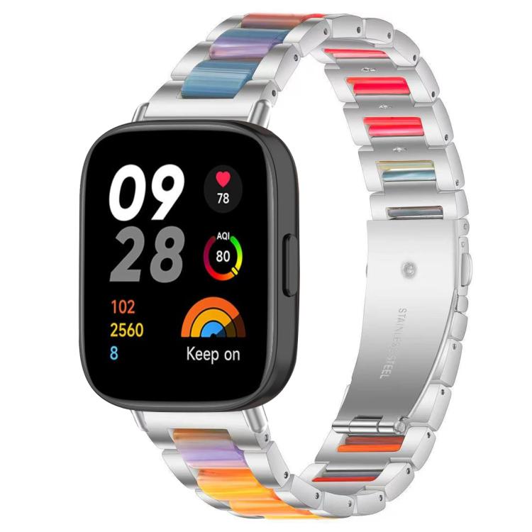 xDfind Three Beads Metal Resin Watch Band, For Redmi Watch6/5/4/Xiaomi Band 9 Pro/8 Pro, For Xiaomi Smart Band 10 / 9 / 8, For Redmi Watch 3