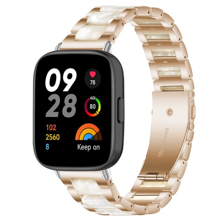 xDfind Three Beads Metal Resin Watch Band, For Redmi Watch6/5/4/Xiaomi Band 9 Pro/8 Pro, For Xiaomi Smart Band 10 / 9 / 8, For Redmi Watch 3