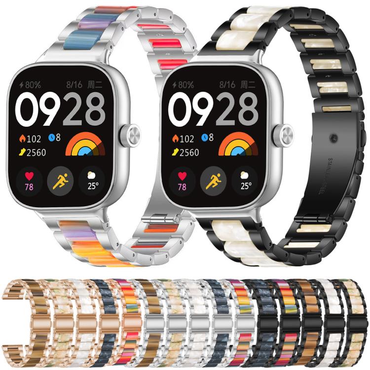 xDfind Three Beads Metal Resin Watch Band, For Redmi Watch6/5/4/Xiaomi Band 9 Pro/8 Pro, For Xiaomi Smart Band 10 / 9 / 8, For Redmi Watch 3