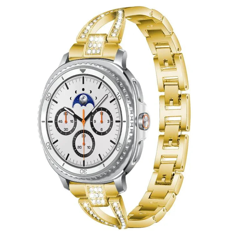 xDfind X-Shaped Single Row Diamond Metal Watch Band, For Samsung Galaxy Watch Ultra/Ultra 2025, For Samsung Galaxy Watch8 / 8 Classic, For Samsung Galaxy Watch 7 / 6 / 5 / FE